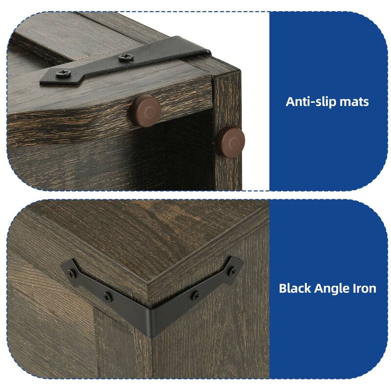 Moasis Farmhouse Storage Chest Storage Bench with 2 Safety Hinges