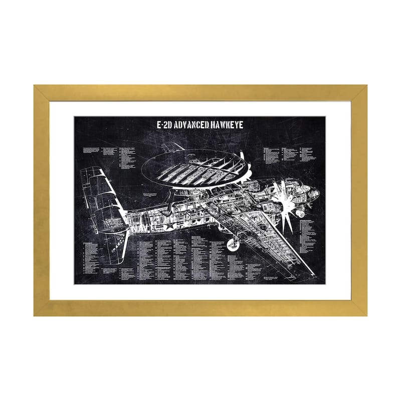 iCanvas "E-2d Advanced Hawkeye" by Joseph Fernando - Gold - 16x24x1