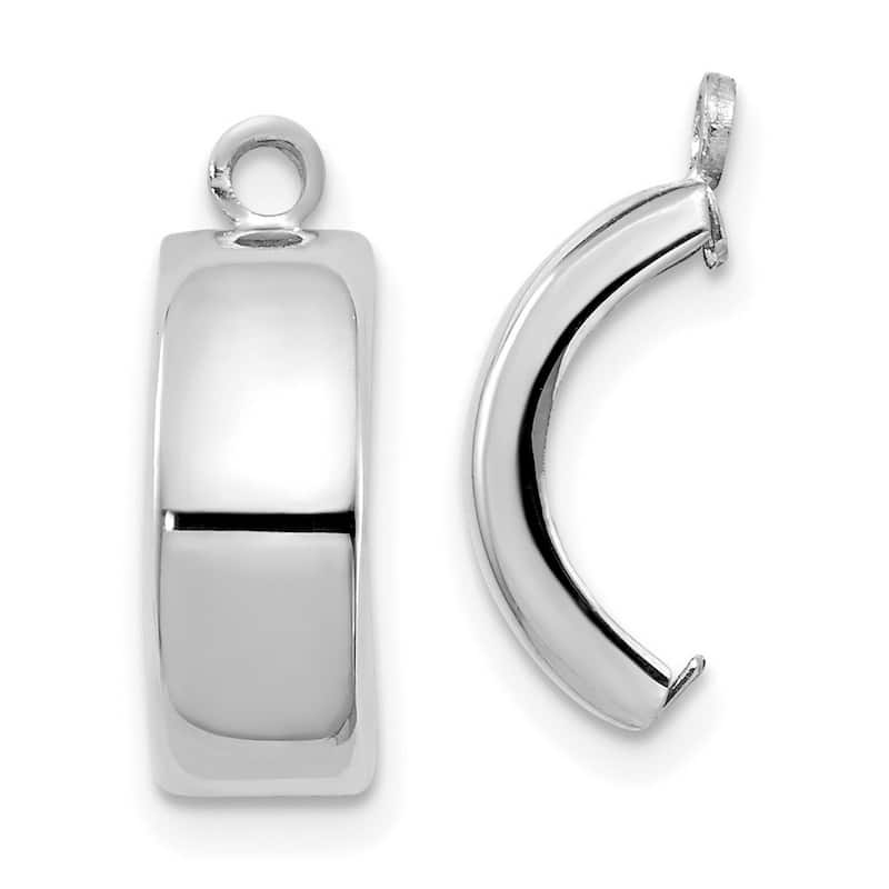 Curata 10k White Gold 12x5mm Polished Earrings - with Jackets