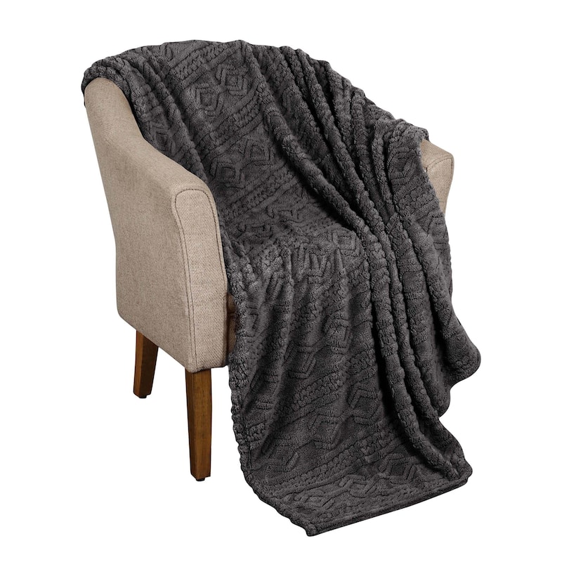 Superior Arctic Boho Jacquard Plush Fluffy Fleece Blanket