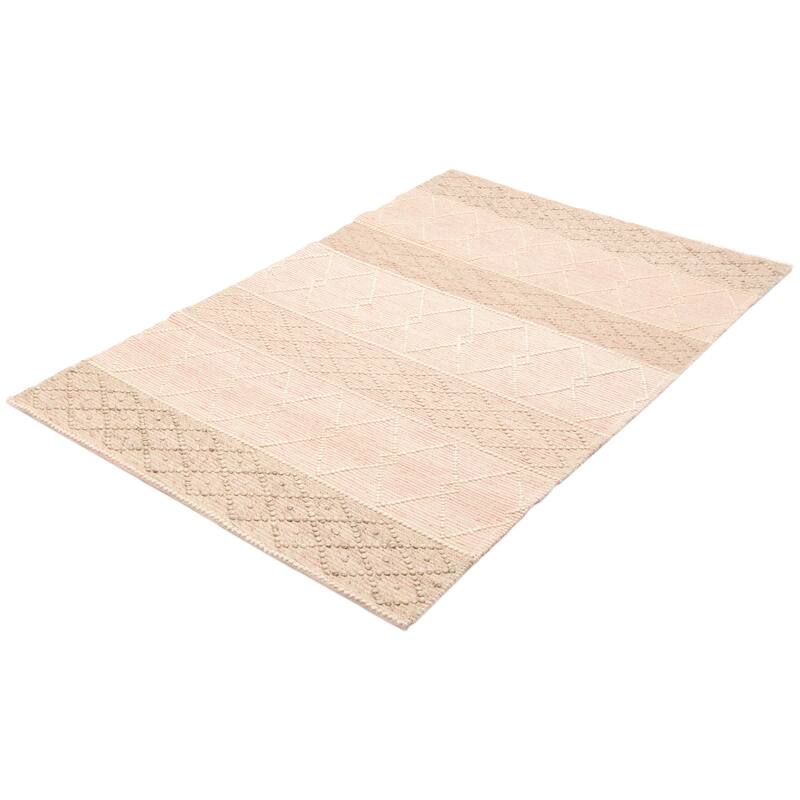 ECARPETGALLERY Braid weave Sienna Pink Wool Rug - 5'0 x 7'10