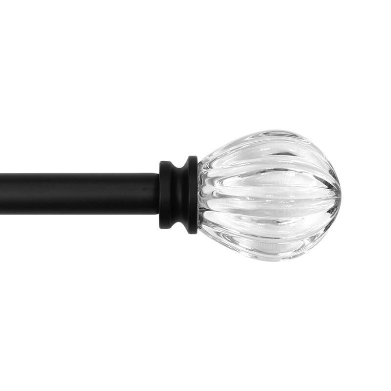 Lumi 5/8" Single Curtain Rod Set (3 Colors) -Acrylic Pumpkin finials