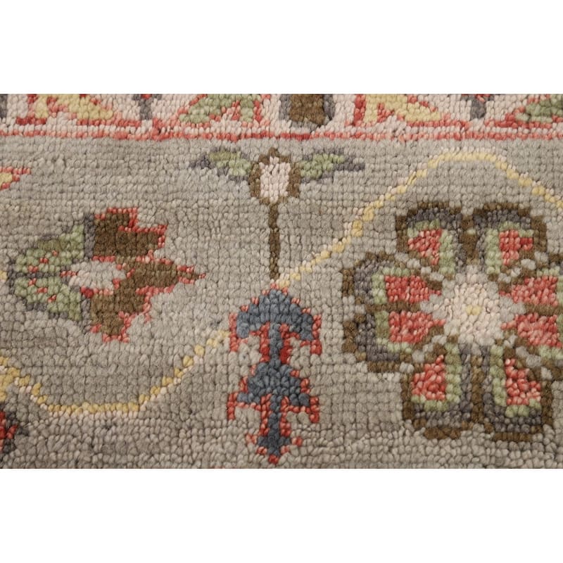 Blue Geometric Heriz Serapi Oriental Area Rug Hand-Knotted Wool Carpet - 9'3"x 11'9"