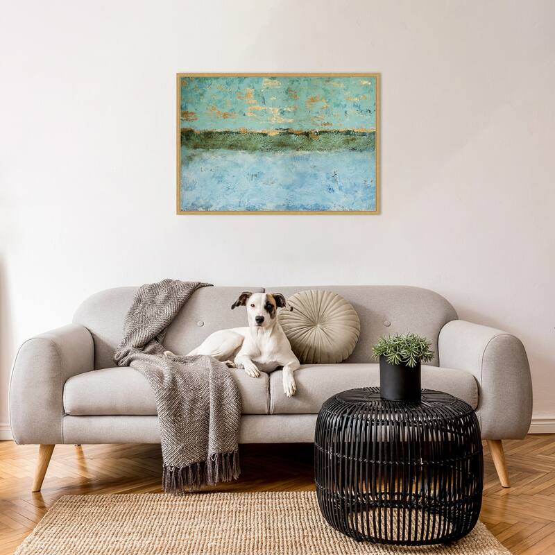 Yellow Horizon by Renate Holzner Framed Canvas Wall Art Print