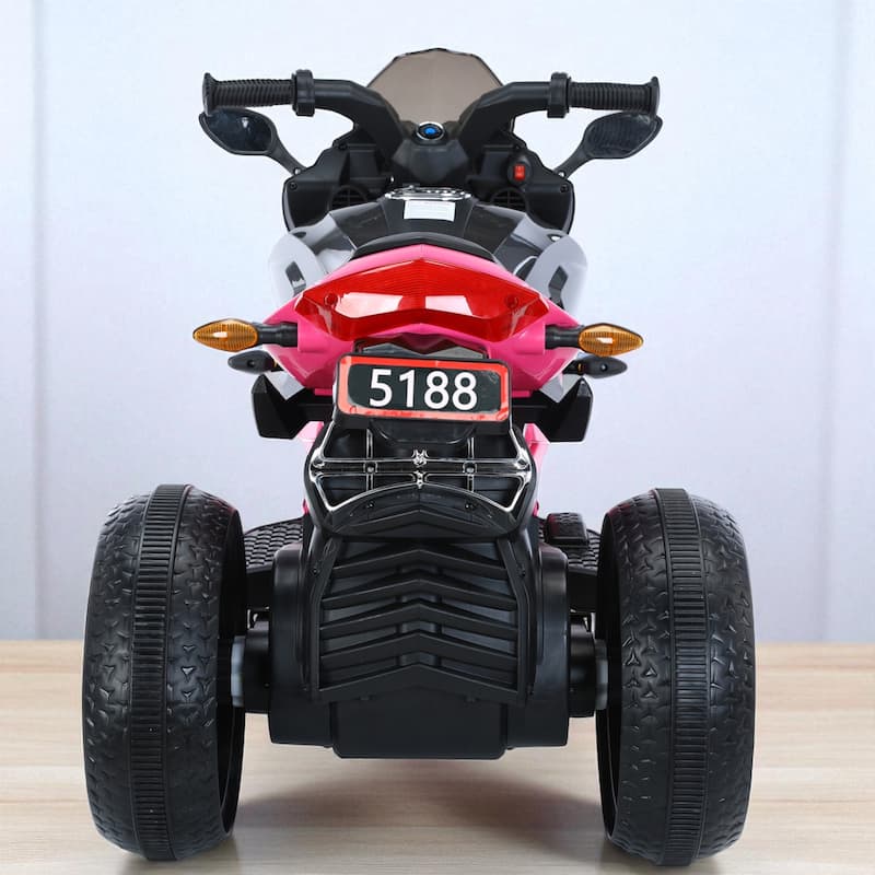 12V Kids Electric Motorcycle Ride-On Toy with PU Seat, Manual Throttle, Lighting Wheels, Bluetooth, for Ages 3-6