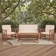 preview thumbnail 10 of 56, SAFAVIEH Fontana 4-piece Acacia Solid Wood Outdoor Conversation Patio Set Natural/Beige