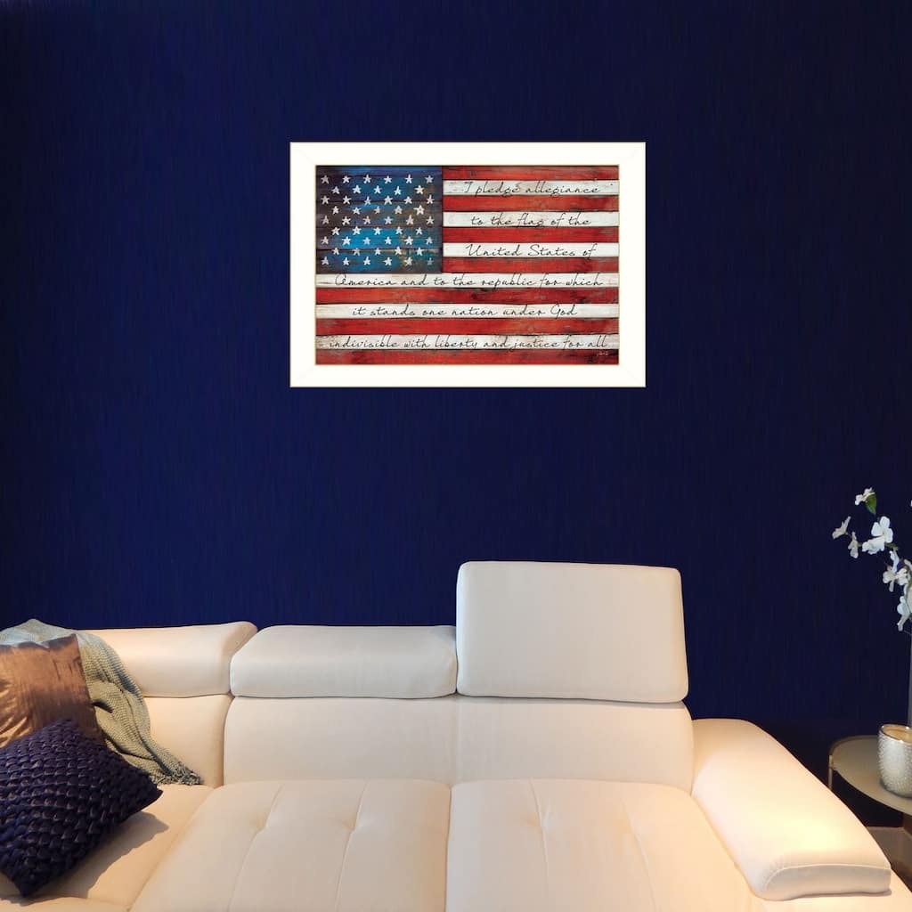 TrendyDecor4U Contemporary "Pledge of Allegiance" Framed Print Wall Art by Marla Rae