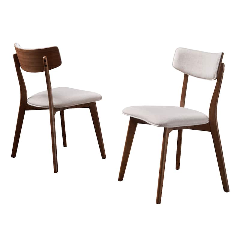 Christopher Knight Home-Chazz Mid-Century Modern Upholstered Rubberwood Dining Chairs (Set of 2/4)