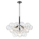 preview thumbnail 4 of 9, 6-Light Cluster Glass Globe Bubble Chandelier - 25in Black