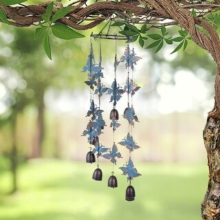 Copper green butterfly outdoor wind chime