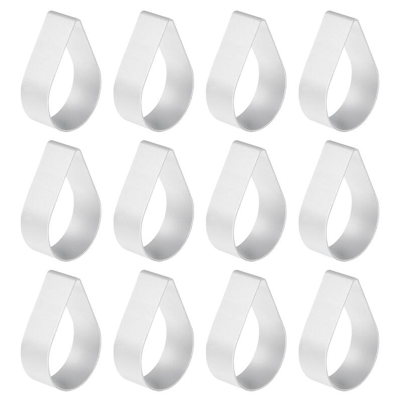 12pcs Metal Cookie Cutter, Aluminum Alloy Water Drop Biscuit Cutters Silver