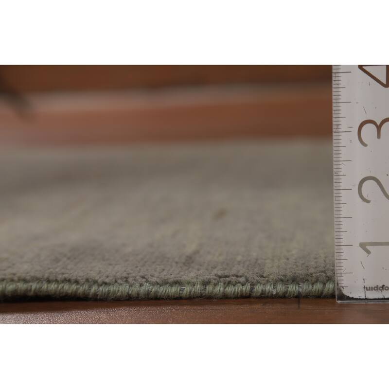 Green & Gray Gabbeh Oriental Rug Handmade Wool Carpet - 3'4" x 5'0"