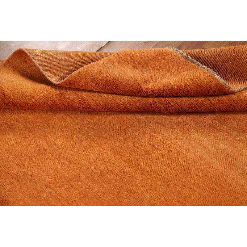 Modern Orange Gabbeh Oriental Area Rug Hand-Knotted Wool Carpet - 5'2" x 7'10"