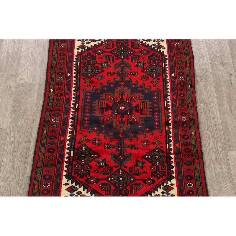 Tribal Geometric Hamedan Persian Wool Area Rug Hand-knotted Carpet - 3'2" x 5'3"