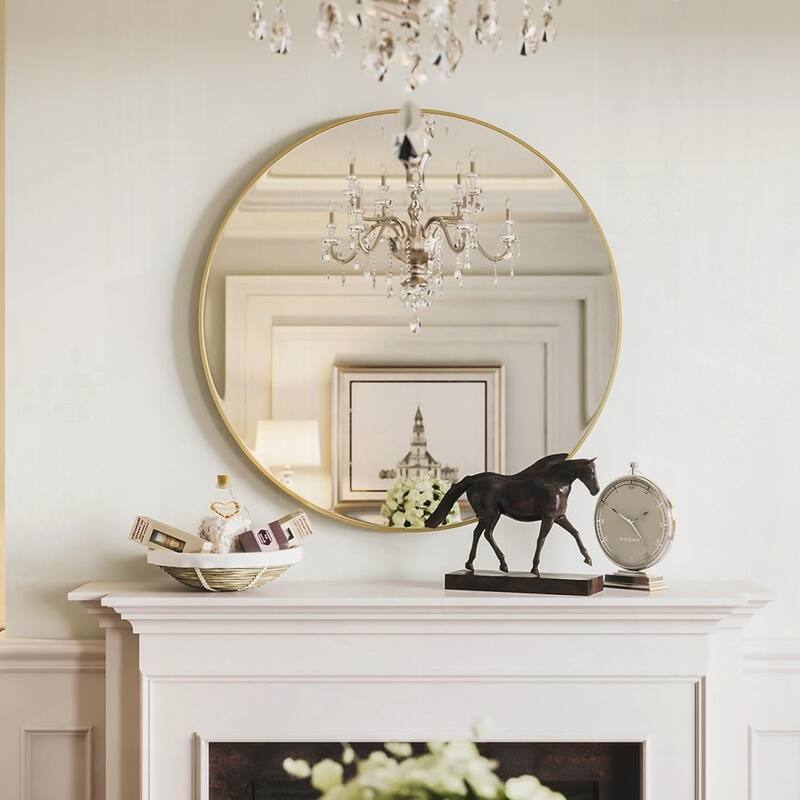 Metal Framed Round Bathrrom Mirror