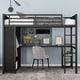 preview thumbnail 4 of 37, TwinXL/FullXL/Queen Size Loft Bed Frame with Built-in Wardrobe