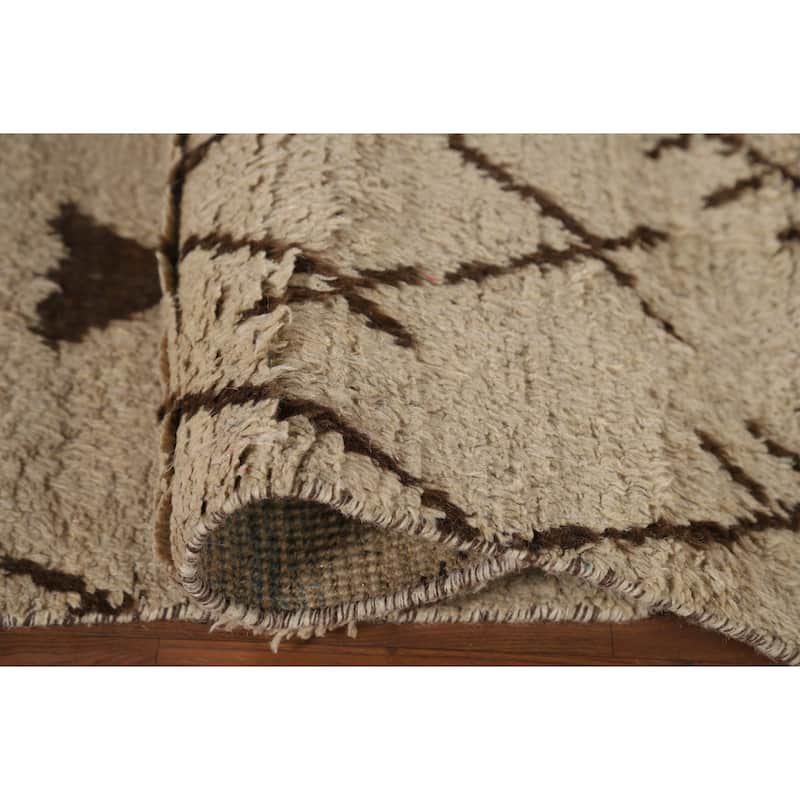 Plush Tribal Moroccan Oriental Area Rug Hand-Knotted Wool Carpet - 5'1" x 8'2"
