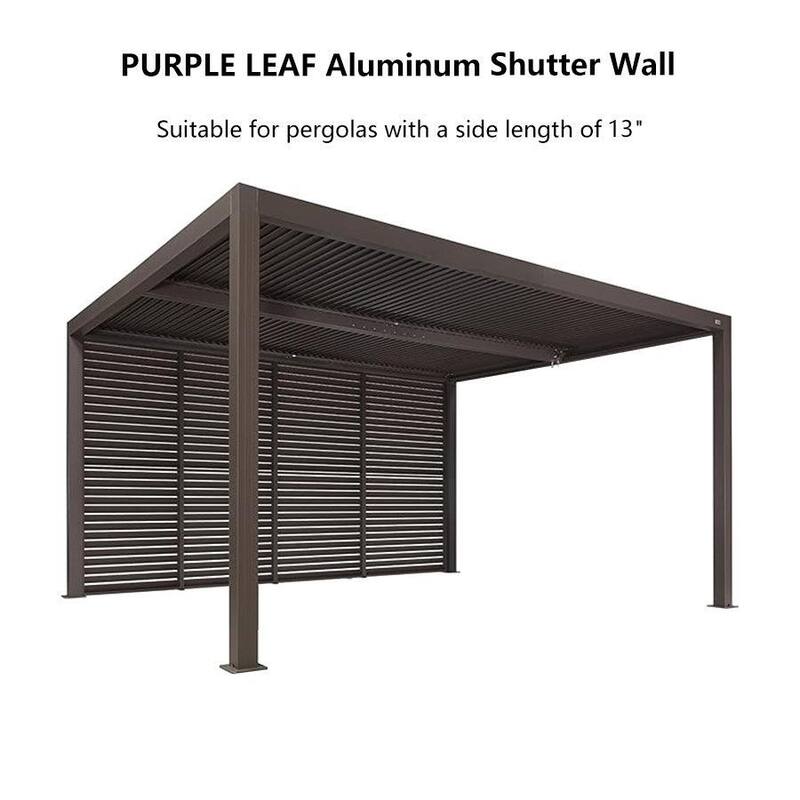 PURPLE LEAF Bronze Louvered Pergola Accessories Roller Blinds, Strip Light and Shutter Wall(Pergola Not Included)