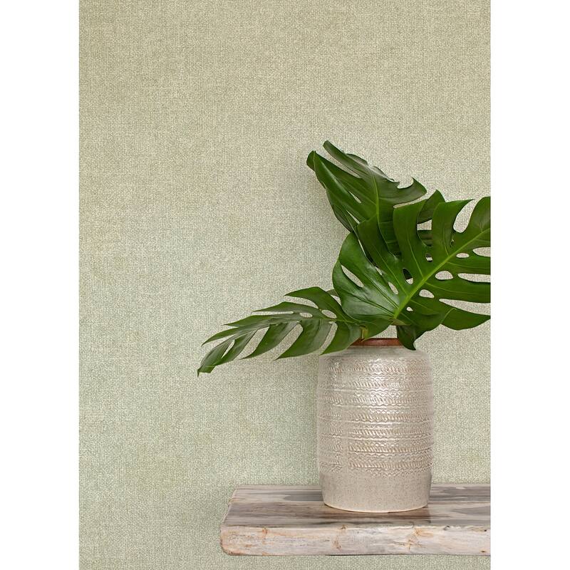 Chesapeake Homespun Green Textured Wallpaper