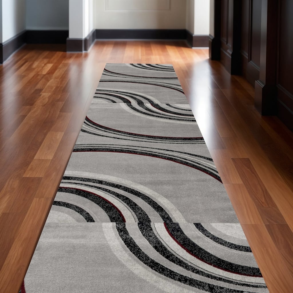 HomeRoots Abstract Modern Runner Area Rug