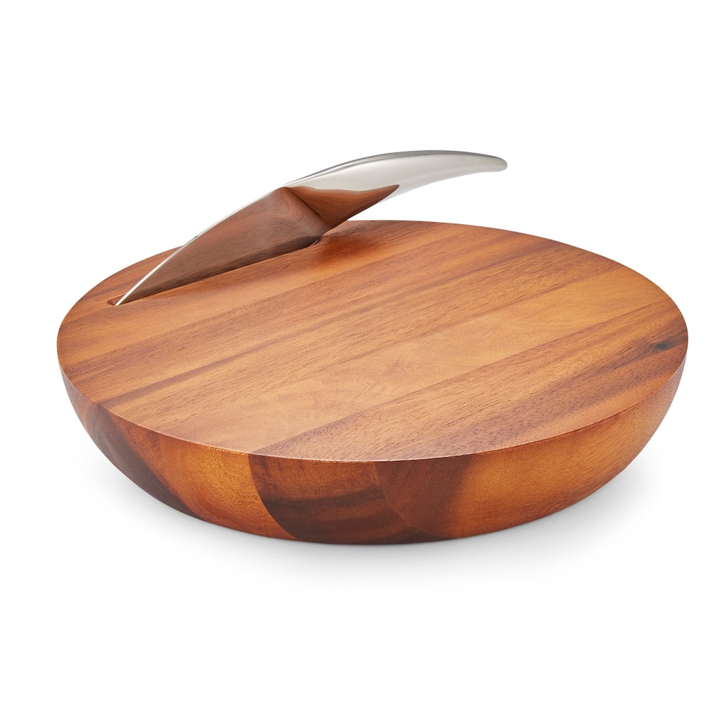 Nambe Harmony Cheese Board with Knife - 15.5" x 13" x 2.5"