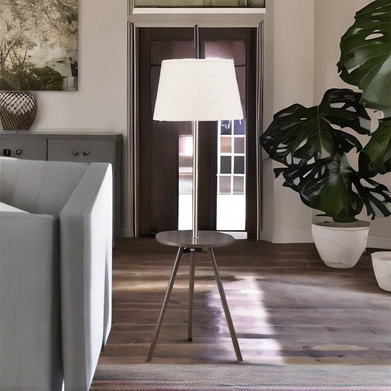 Side Table with Lamp - N/A