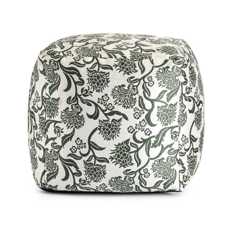 Jani Chamonix Indoor/Outdoor 18" x 18" Square Pouf Ottoman - Green