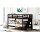 preview thumbnail 12 of 35, Full Over Full Stairway Bunk Bed with Shelves and Guardrails Espresso