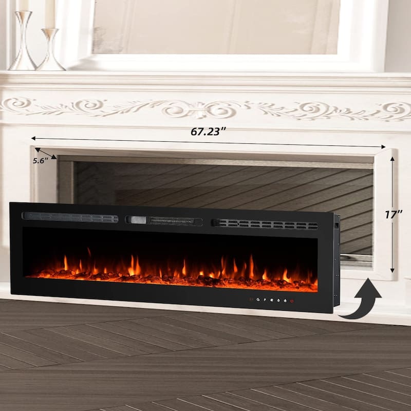 Electric Fireplace 12 Flame Color Wall Mounted