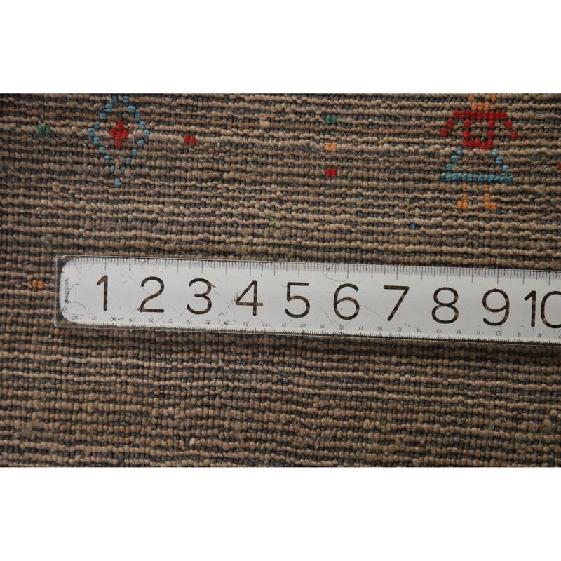 Hand Knotted Oriental 100% Wool Carpet Tribal Tribal Brown Gabbeh Area Rug - 8' 2'' X 5' 0''