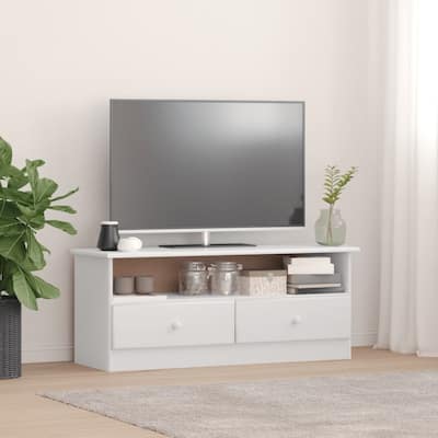 vidaXL TV Stand with Drawers ALTA 39.4"x13.8"x16.1" Solid Wood Pine - 39.4" x 13.8" x 16.1"