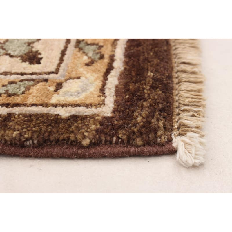 ECARPETGALLERY Hand-knotted Peshawar Oushak Dark Brown Wool Rug - 4'0 x 6'3