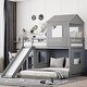 preview thumbnail 2 of 28, Playhouse Design Wood Bunk Bed with Slide, Ladder and Guardrails, Maximized Storage Space and Safety Guaranteed