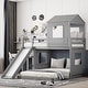 preview thumbnail 17 of 44, Playhouse-inspired Style Twin Over Full Wooden Bunk Bed,Loft Bed with Playhouse,Farmhouse, Ladder, Slide and Guardrails