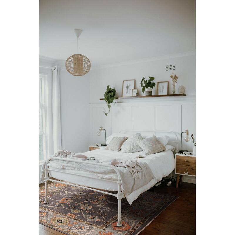 ECARPETGALLERY Hand-knotted Modern Oushak Dark Grey Wool Rug - 7'11 x 9'9