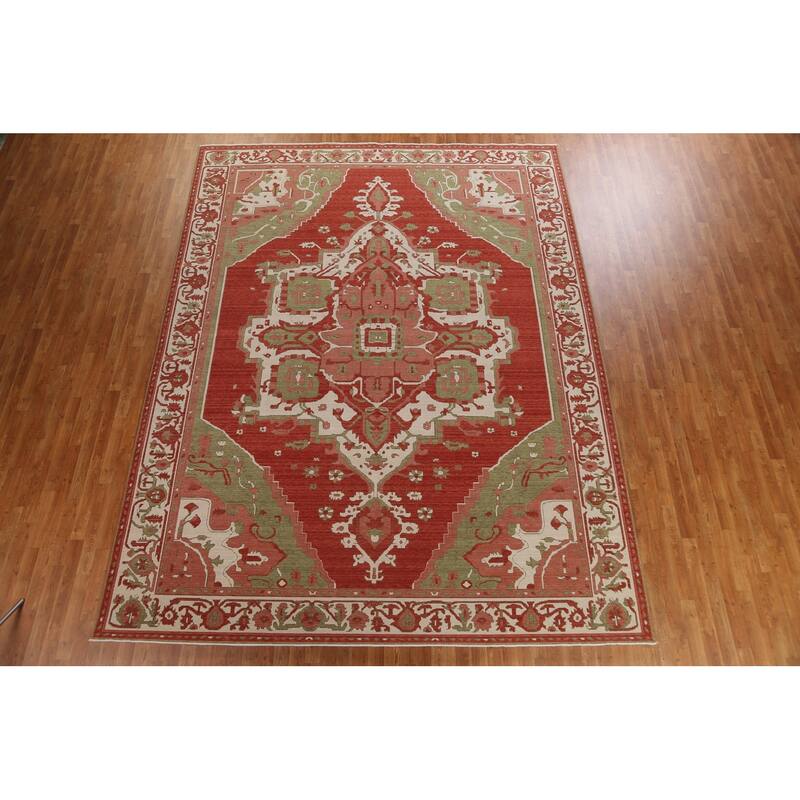 Heriz Serapi Turkish Oriental Traditional Wool Area Rug Hand-knotted - 9'9" x 13'0"