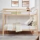 preview thumbnail 2 of 40, Full over Full Wooden Bunk Bed, High Guardrail,Ladder, No Box Spring