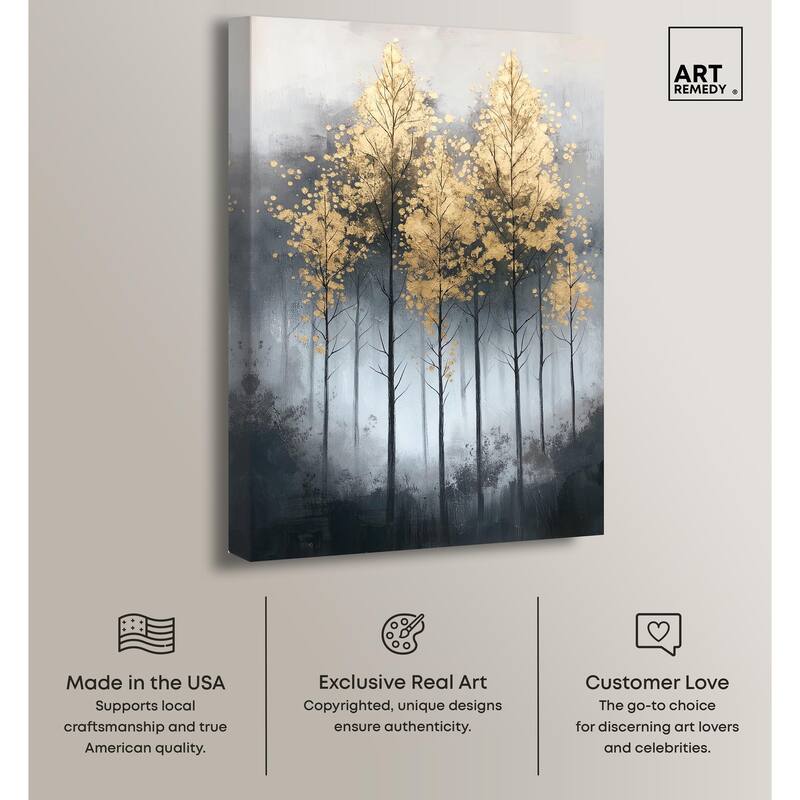Gilded Grove Canvas by Art Remedy, Gallery Wrapped