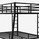 preview thumbnail 9 of 7, Black Full XL over Queen Size Metal Bunk Bed with Fence, Ladder, Space-Saving and Noise Reduced for Teens and Adults