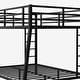 preview thumbnail 9 of 7, Black Metal Bunk Bed with Side Ladders, Guardrail