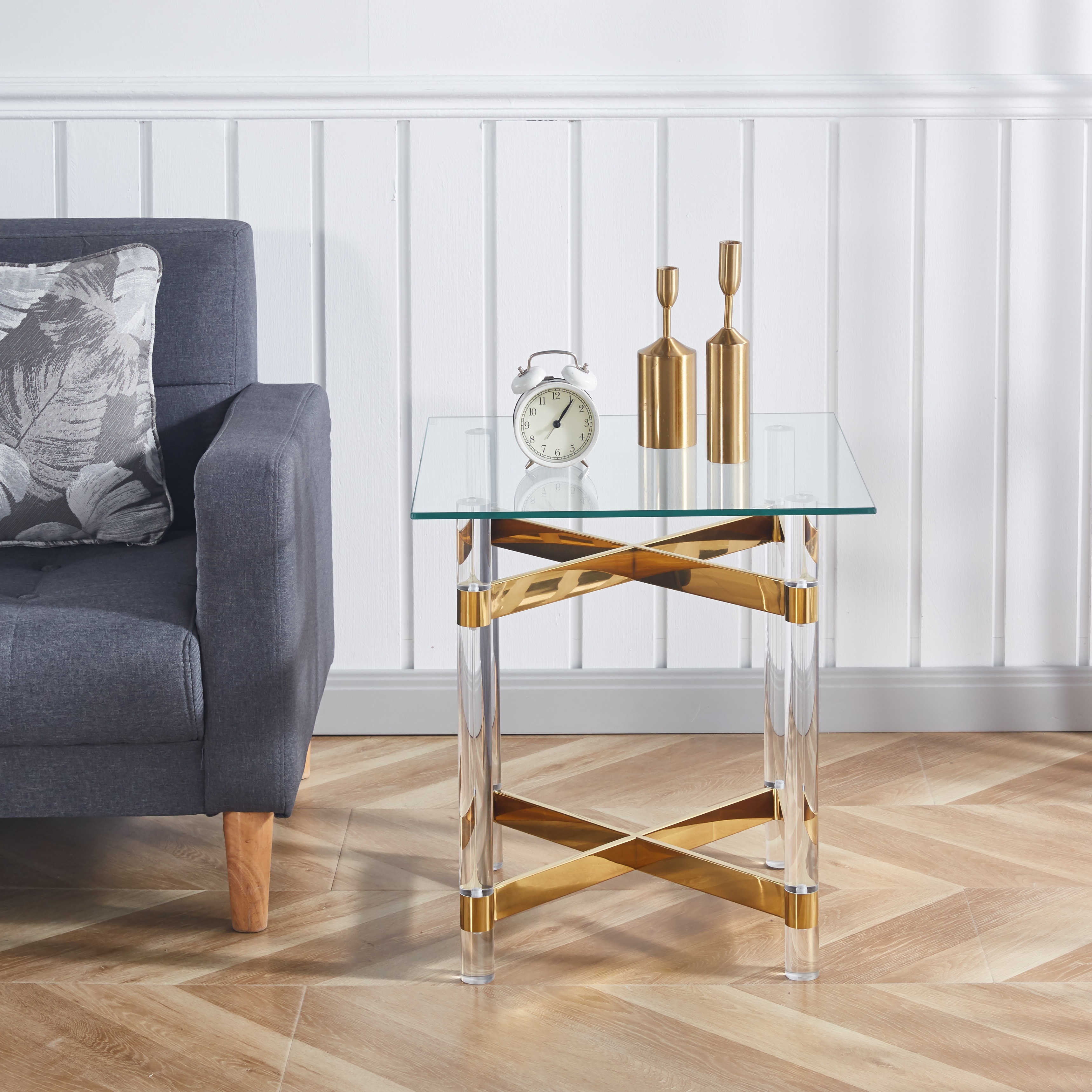 Gold and acrylic side table hotsell