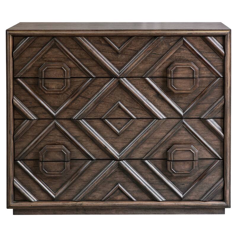 43" Walnut Brown Contemporary Rectangle Drawer Chest