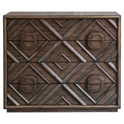 43" Walnut Brown Contemporary Rectangle Drawer Chest