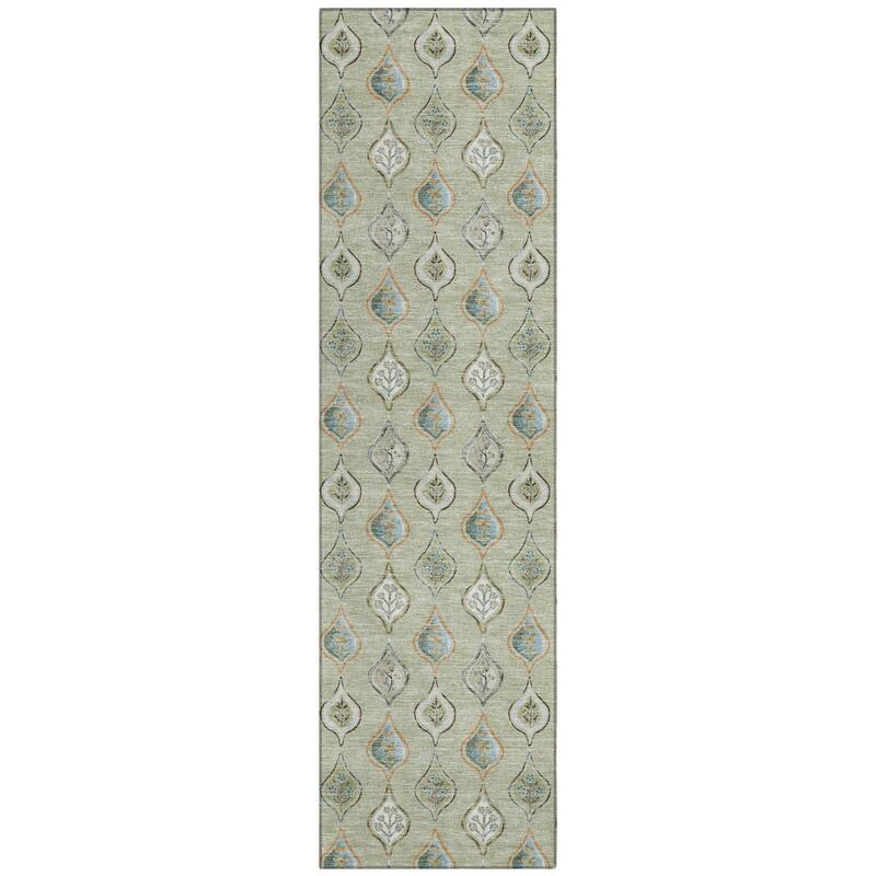 Machine Washable Indoor/ Outdoor Casual Greenwood Chantille Rug