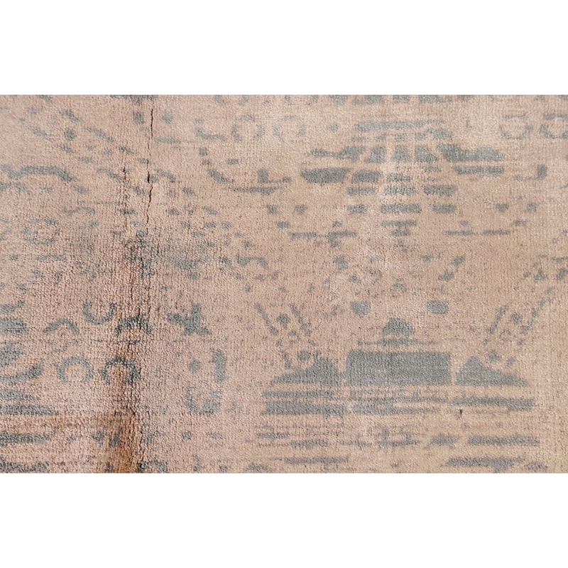 Abstract Modern Area Rug Handmade Contemporary Wool Carpet - 9'0" X 11'9"