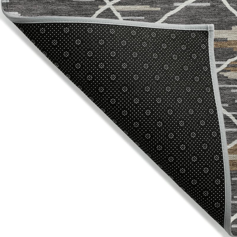 Machine Washable Indoor/ Outdoor Modern Global Chantille Rug