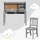 preview thumbnail 17 of 26, Kids Desk and Chair Set Study Writing Desk with Hutch and Bookshelves - 44" x 24" x 43.5" (L x W x H)