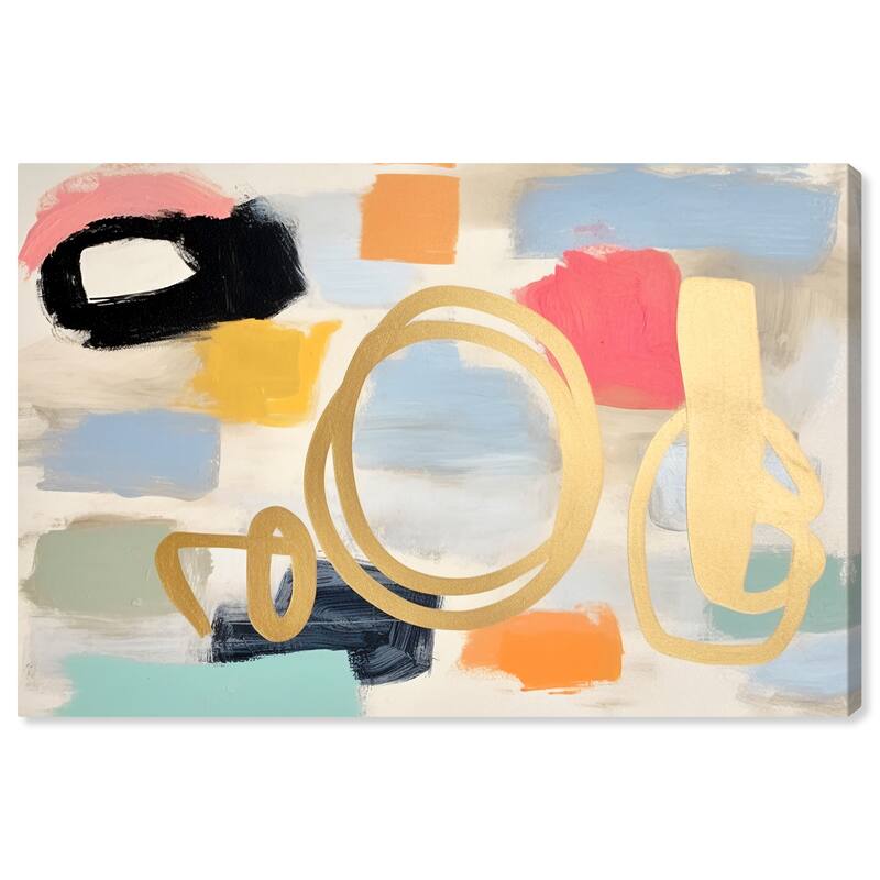 Wynwood Studio Canvas Abstract Learning Calligraphy Gold and Metallic Gold Modern & Contemporary Wall Art Canvas Print