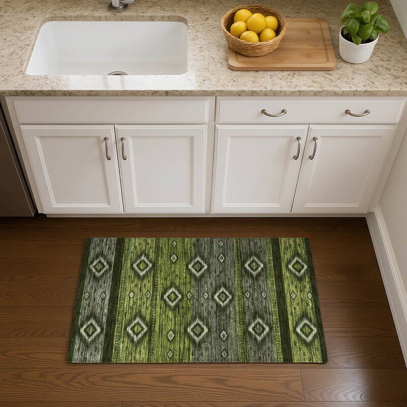 Premium Washable Super Soft Global Boho Mayfield Rug - Aloe - 1'8" x 2'6"