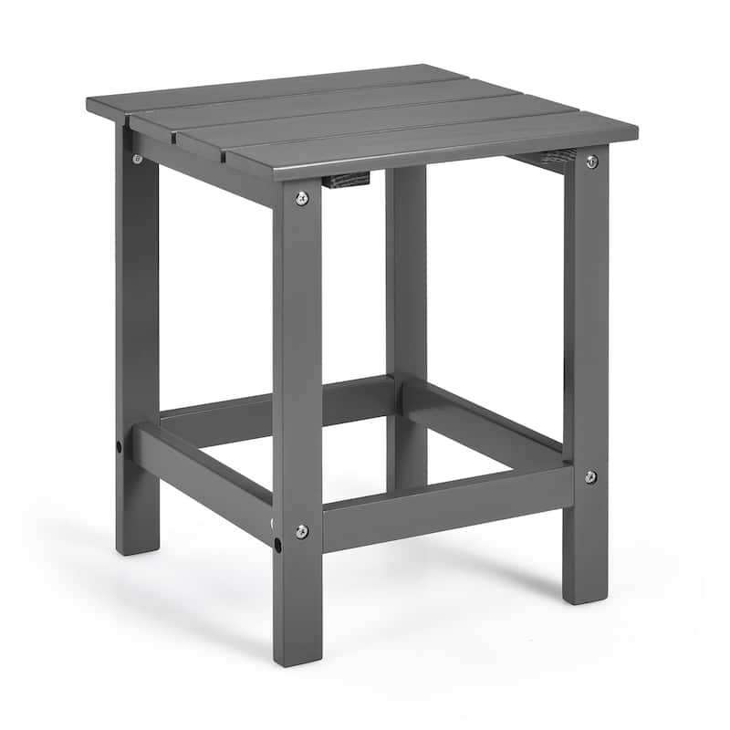 Costway Patio 15" End Side Coffee Table Square Wooden Slat Garden Deck - See details